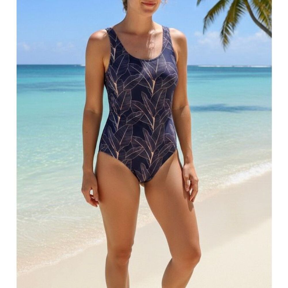 Nicole Miller Tropical One-Piece Swimsuit size M